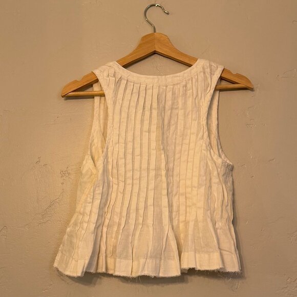 Anthropologie The Lottie Pleated Linen Tank Size Small - Picture 8 of 9